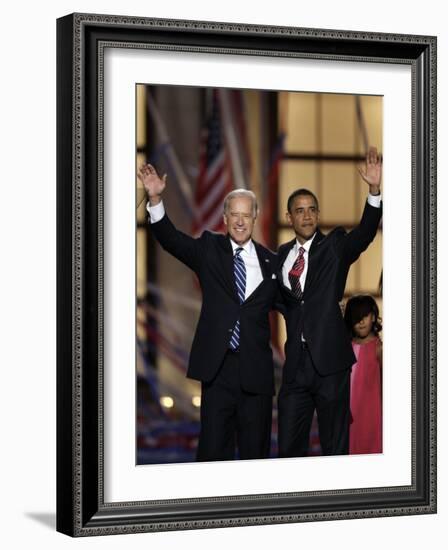 Barack Obama and Joe Biden at the Democratic National Convention 2008, Denver, CO-null-Framed Photographic Print