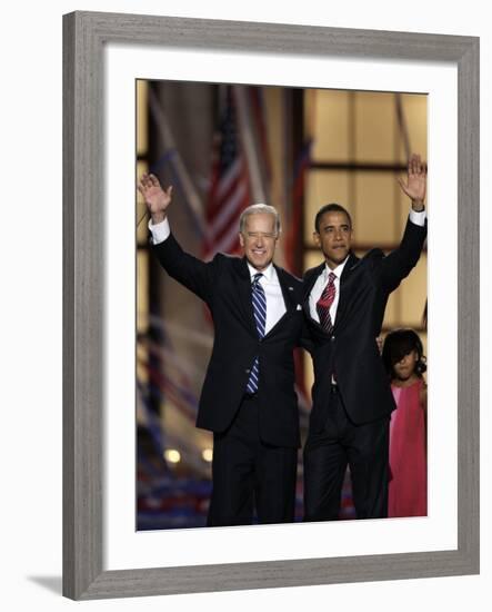 Barack Obama and Joe Biden at the Democratic National Convention 2008, Denver, CO-null-Framed Photographic Print