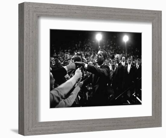 Barack Obama at Campaign Rally-Brooks Kraft-Framed Photographic Print