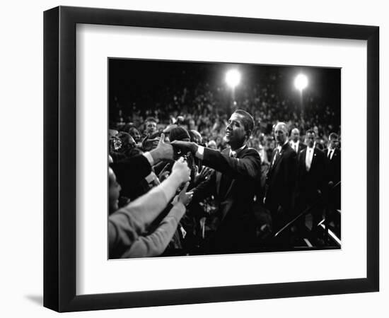 Barack Obama at Campaign Rally-Brooks Kraft-Framed Photographic Print