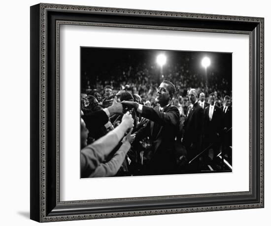 Barack Obama at Campaign Rally-Brooks Kraft-Framed Photographic Print