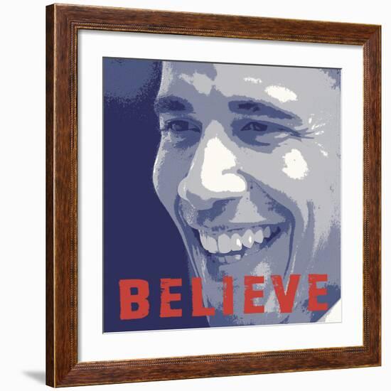 Barack Obama: Believe-Celebrity Photography-Framed Art Print