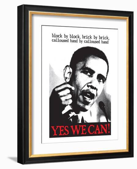 Barack Obama, Block By Block, Brick By Brick-null-Framed Art Print