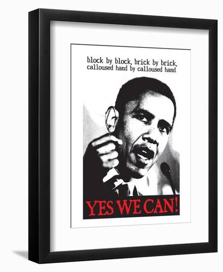 Barack Obama, Block By Block, Brick By Brick-null-Framed Art Print