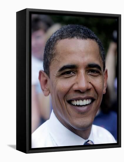 Barack Obama, Concord, NH-null-Framed Premier Image Canvas