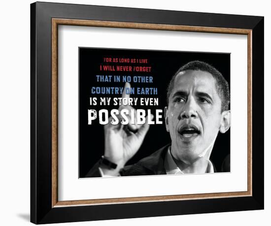 Barack Obama: For As Long As I Live...-Celebrity Photography-Framed Art Print