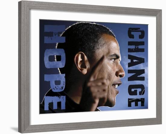 Barack Obama: Hope, Change-Celebrity Photography-Framed Art Print