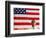 Barack Obama in front of US Flag, Flint, MI-null-Framed Photographic Print