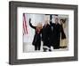 Barack Obama, Joe Biden and Their Wives Wave During the Inaugural Celebration at Lincoln Memorial-null-Framed Photographic Print