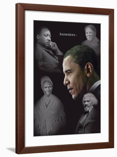 Barack Obama - Remember (quotes)-null-Framed Art Print