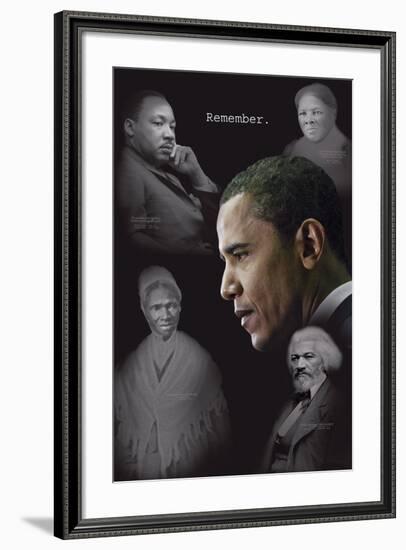 Barack Obama - Remember (quotes)-null-Framed Art Print