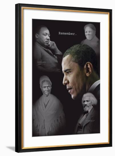 Barack Obama - Remember (quotes)-null-Framed Art Print