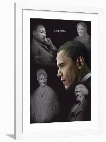 Barack Obama - Remember (quotes)-null-Framed Art Print