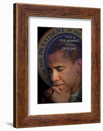 Barack Obama - This Is Our Moment, This Is Our Time-null-Framed Premium Giclee Print