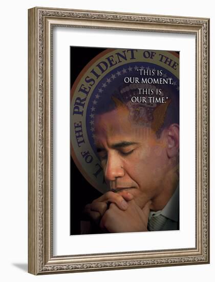 Barack Obama - This Is Our Moment, This Is Our Time-null-Framed Art Print