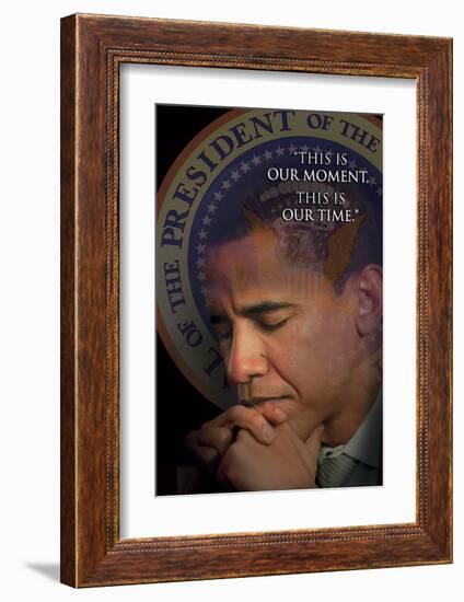 Barack Obama - This Is Our Moment, This Is Our Time-null-Framed Art Print