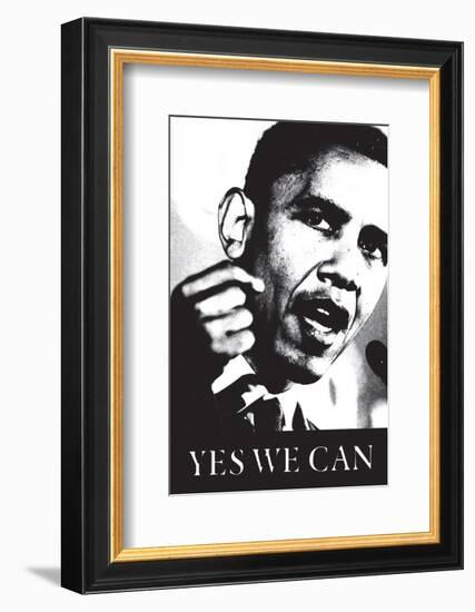 Barack Obama, Yes We Can-null-Framed Premium Giclee Print