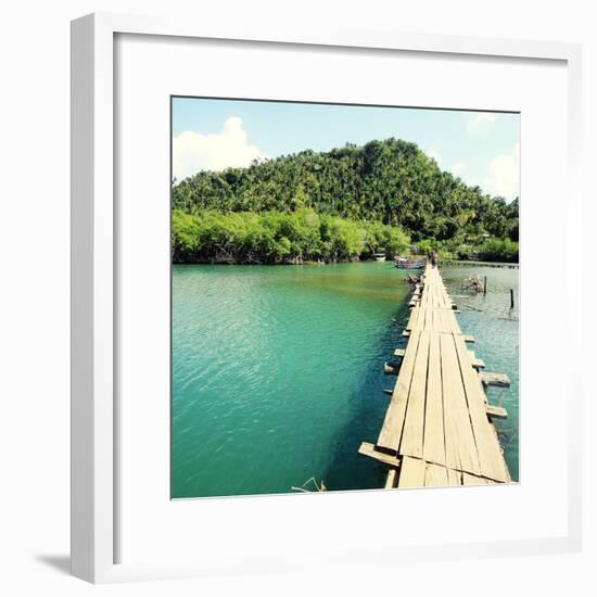Baracoa, Cuba - Rio Miel Bridge, Part of Alejandro De Humboldt National Park. Cross Processed Color-Tupungato-Framed Photographic Print