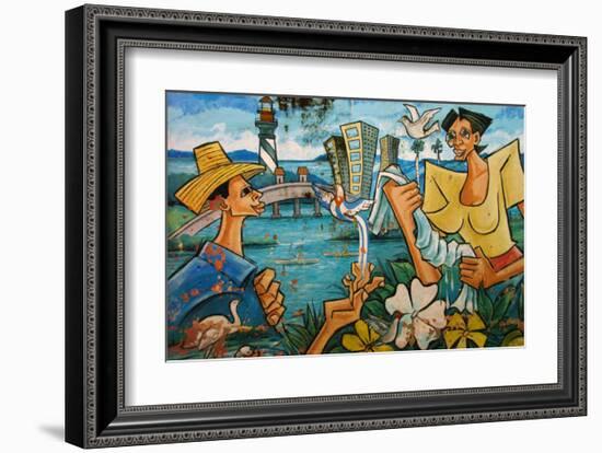 Baracoa Mural-Charles Glover-Framed Giclee Print