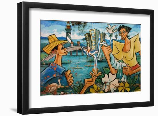 Baracoa Mural-Charles Glover-Framed Giclee Print