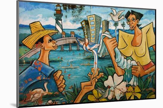 Baracoa Mural-Charles Glover-Mounted Giclee Print