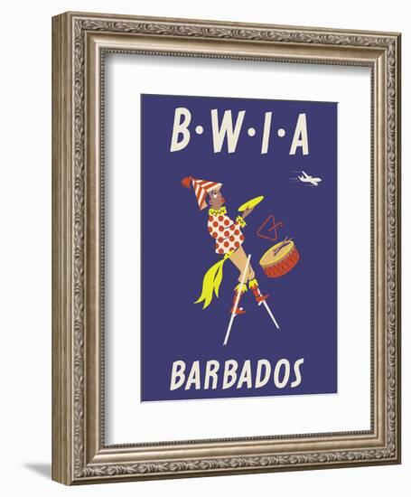 Barbados - Caribbean Islands - Moko Jumbie Stilts Dancer - British West Indies Airways BWIA-null-Framed Art Print