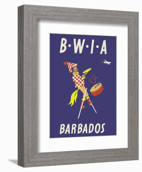 Barbados - Caribbean Islands - Moko Jumbie Stilts Dancer - British West Indies Airways BWIA-null-Framed Art Print