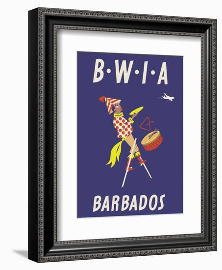 Barbados - Caribbean Islands - Moko Jumbie Stilts Dancer - British West Indies Airways BWIA-null-Framed Art Print