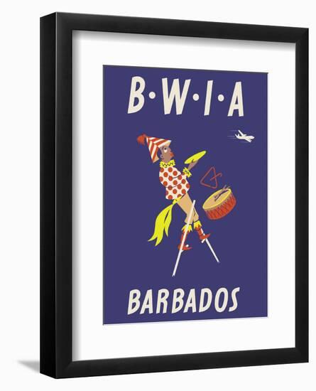 Barbados - Caribbean Islands - Moko Jumbie Stilts Dancer - British West Indies Airways BWIA-null-Framed Art Print