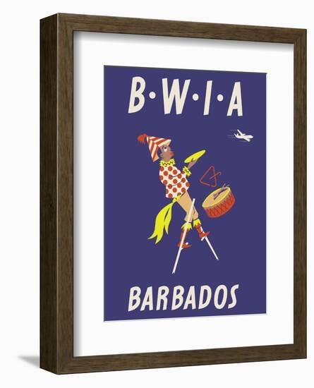 Barbados - Caribbean Islands - Moko Jumbie Stilts Dancer - British West Indies Airways BWIA-null-Framed Art Print