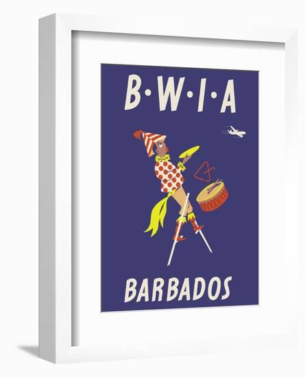 Barbados - Caribbean Islands - Moko Jumbie Stilts Dancer - British West Indies Airways BWIA-null-Framed Art Print