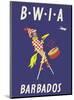 Barbados - Caribbean Islands - Moko Jumbie Stilts Dancer - British West Indies Airways BWIA-null-Mounted Art Print