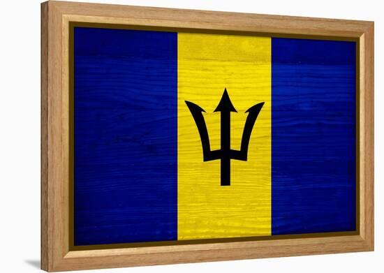 Barbados Flag Design with Wood Patterning - Flags of the World Series-Philippe Hugonnard-Framed Stretched Canvas