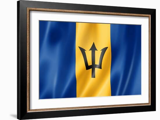 Barbados Flag-daboost-Framed Art Print