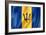 Barbados Flag-daboost-Framed Art Print