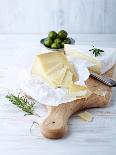 Pecorino and Brie Cheese on a Kitchen Board-Barbara Dudzinska-Premier Image Canvas