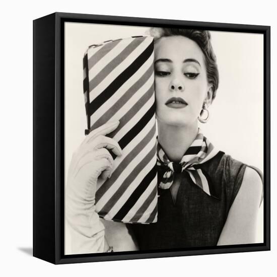 Barbara Miura with Madame Crystal Handbag and Neck Tie, 1953-John French-Framed Premier Image Canvas