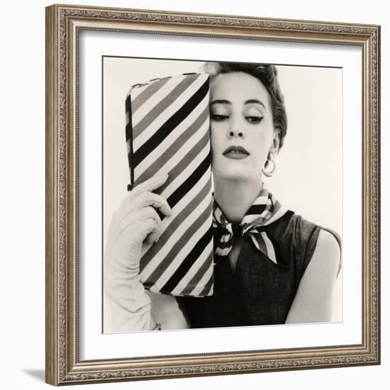 Barbara Miura with Madame Crystal Handbag and Neck Tie, 1953-John French-Framed Giclee Print