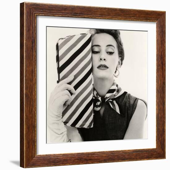 Barbara Miura with Madame Crystal Handbag and Neck Tie, 1953-John French-Framed Giclee Print