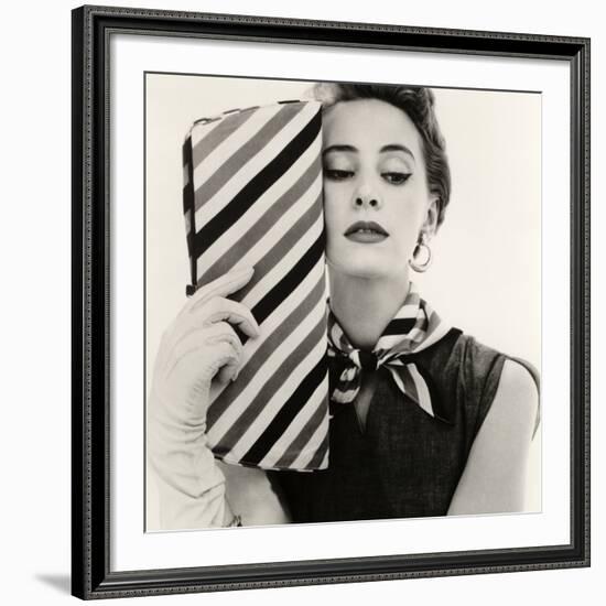 Barbara Miura with Madame Crystal Handbag and Neck Tie, 1953-John French-Framed Giclee Print