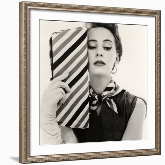 Barbara Miura with Madame Crystal Handbag and Neck Tie, 1953-John French-Framed Giclee Print