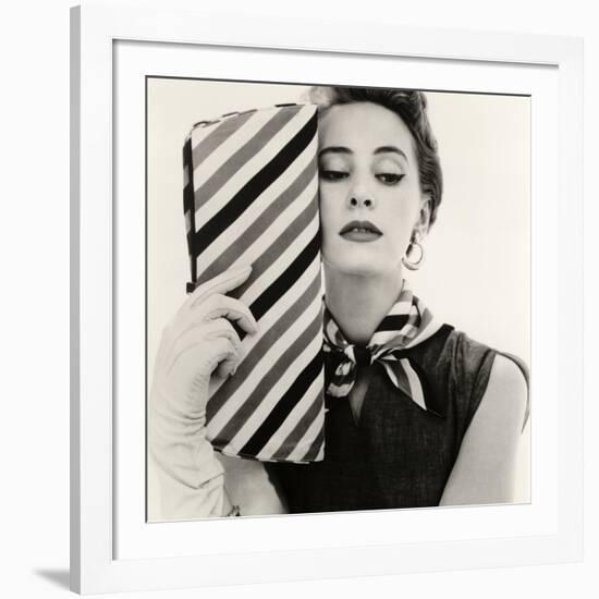 Barbara Miura with Madame Crystal Handbag and Neck Tie, 1953-John French-Framed Giclee Print