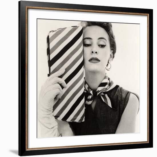 Barbara Miura with Madame Crystal Handbag and Neck Tie, 1953-John French-Framed Giclee Print