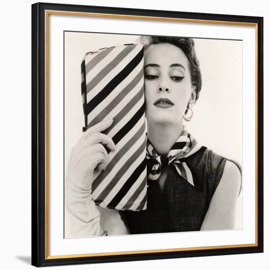 Barbara Miura with Madame Crystal Handbag and Neck Tie, 1953-John French-Framed Giclee Print