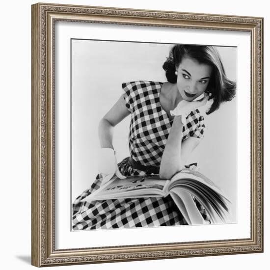 Barbara Miura with Madame Crystal Handbag and Neck Tie, 1953-John French-Framed Giclee Print