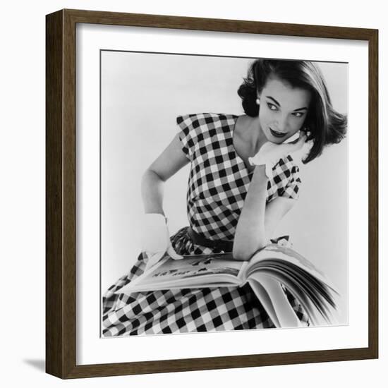 Barbara Miura with Madame Crystal Handbag and Neck Tie, 1953-John French-Framed Giclee Print