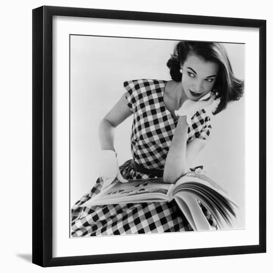 Barbara Miura with Madame Crystal Handbag and Neck Tie, 1953-John French-Framed Giclee Print