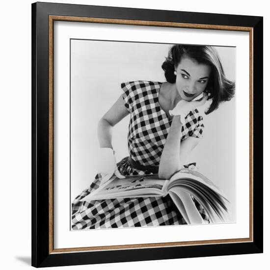 Barbara Miura with Madame Crystal Handbag and Neck Tie, 1953-John French-Framed Giclee Print