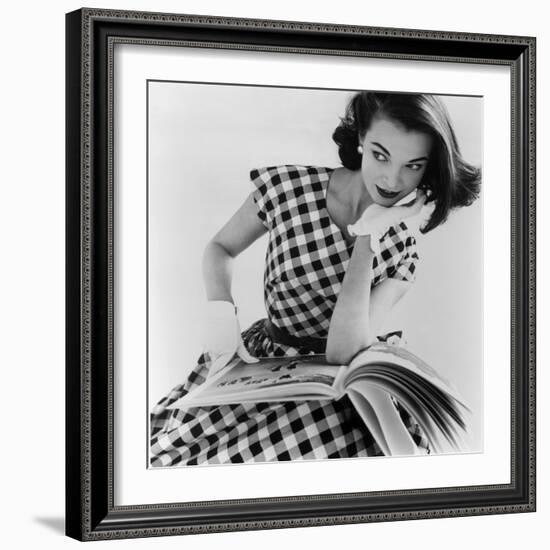 Barbara Miura with Madame Crystal Handbag and Neck Tie, 1953-John French-Framed Giclee Print