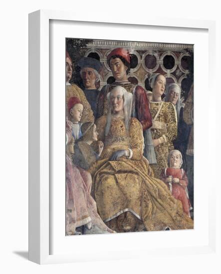 Barbara of Brandenburg with Her Daughter Paula and Rodolfo Gonzaga, Detail from Court Wall-Andrea Mantegna-Framed Giclee Print